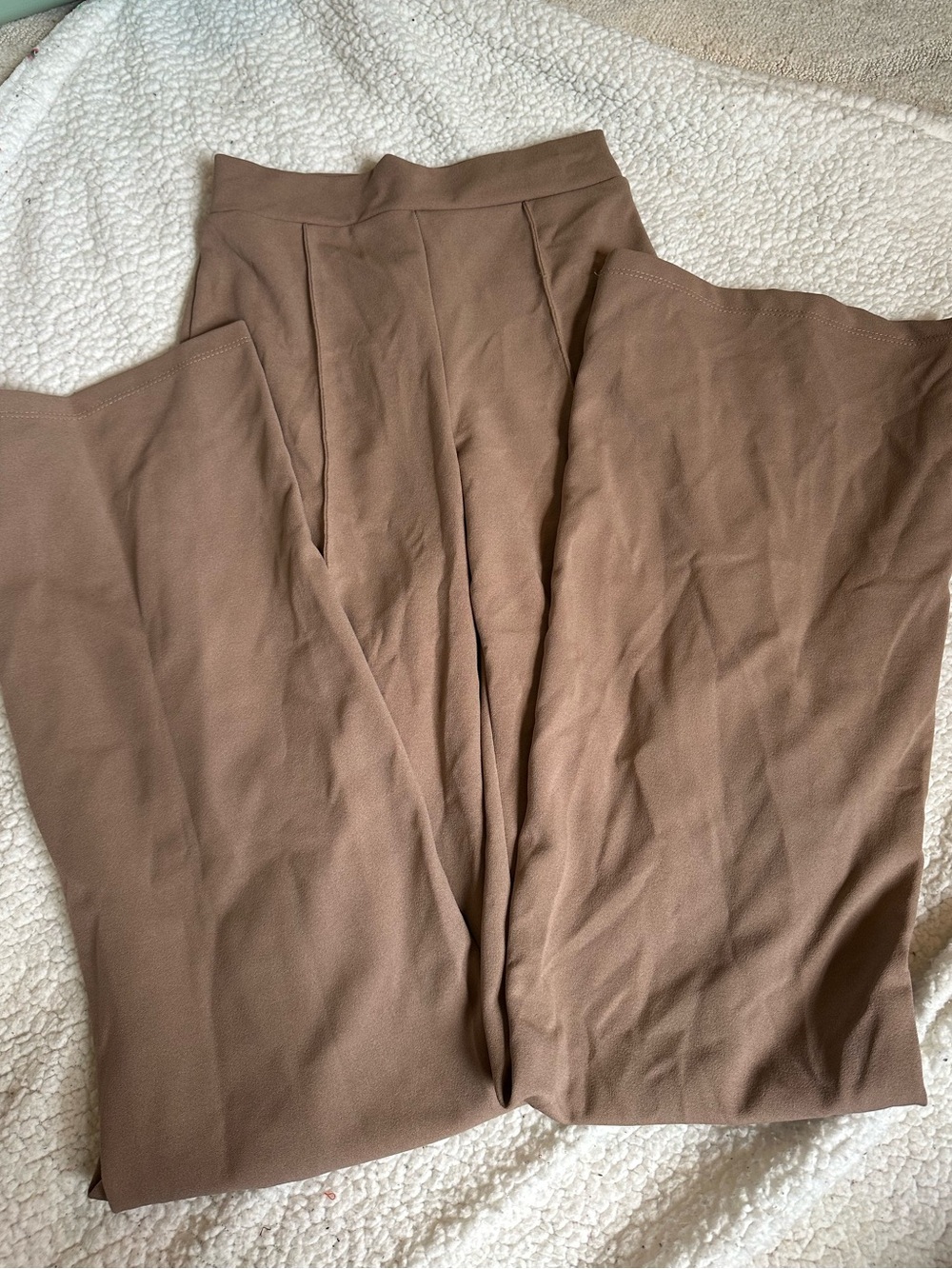 Fashion Nova High-Rise Wide Leg Pants in Brown